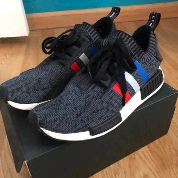adidas nmd r1 tri color stripes black
